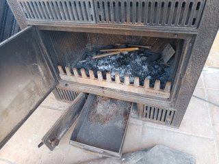 Chimenea Hierro Fundido Puerta Cristal