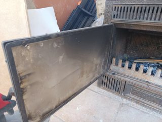 Chimenea Hierro Fundido Puerta Cristal