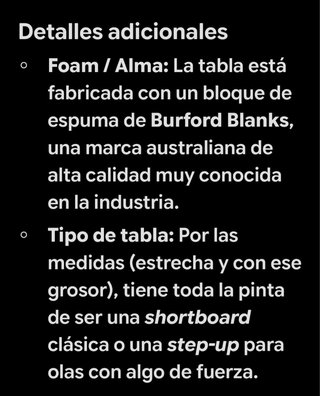 Tabla de surf Filipe Ferreira esta semana 220€