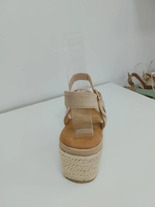 Sandalias cuña beige 5cm