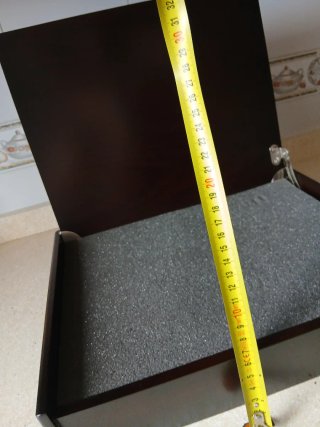 Caja de cubiertos vacía madera y metal
