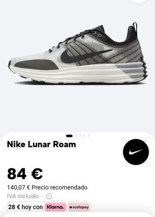 Zapatillas Nike Lunar Roam Negras y Blancas