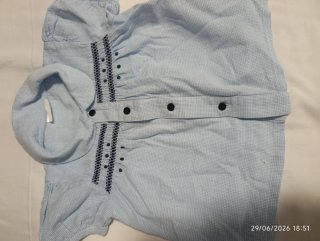 Conjunto bebé blusa y bombacho azul