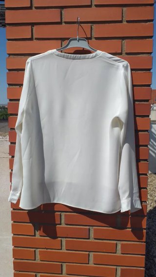Camisa Zara Blanca Manga Larga
