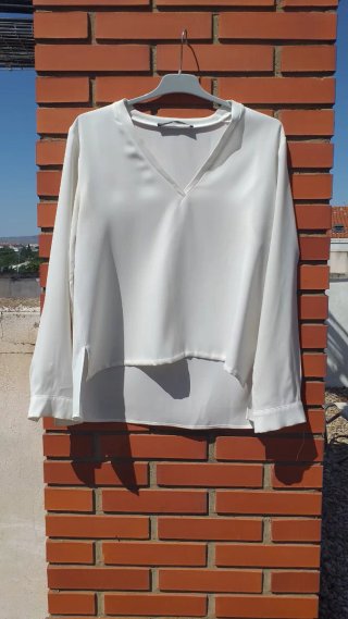 Camisa Zara Blanca Manga Larga