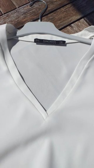 Camisa Zara Blanca Manga Larga
