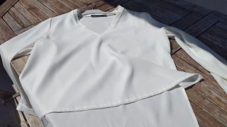 Camisa Zara Blanca Manga Larga