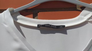 Camisa Zara Blanca Manga Larga