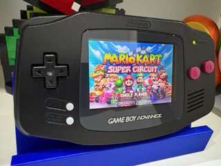 Game Boy Advance Shell Nuovo IPS Nero/Rosa