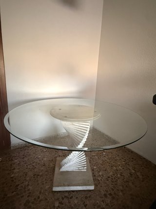 Mesa de cristal redonda