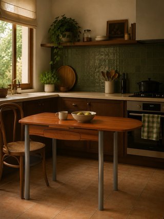 Mesa extensible madera y metal 1.10m a 1.80m