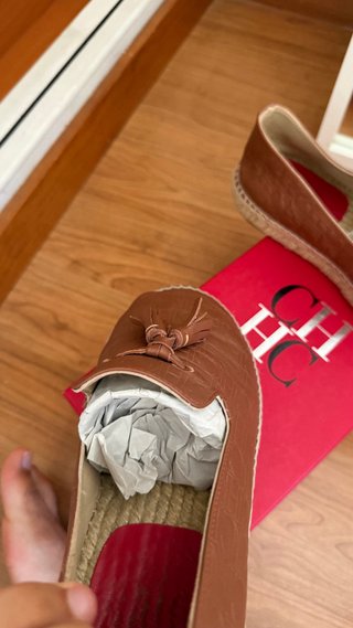 Zapatillas CH de esparto marrones en Piel