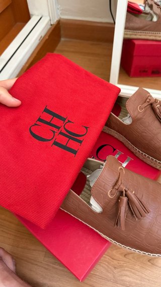 Zapatillas CH de esparto marrones en Piel