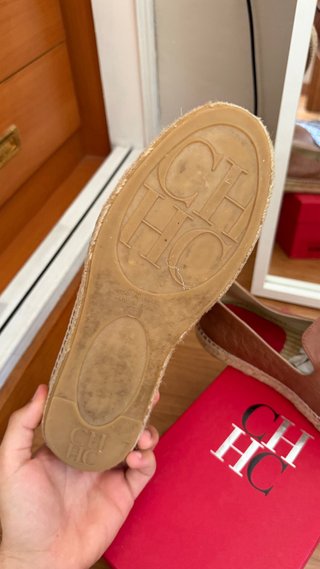 Zapatillas CH de esparto marrones en Piel