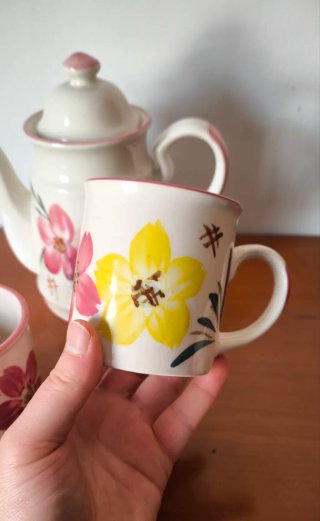 Juego de té floral vintage