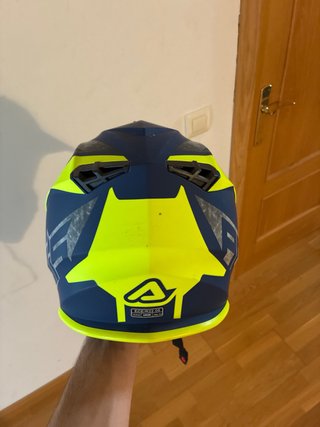 Casco Acerbis off road, Amarillo y azul.