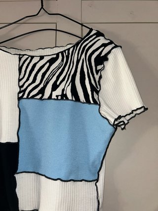 Blusa cuadros escoceses off-shoulder