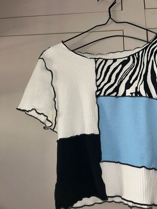Blusa cuadros escoceses off-shoulder