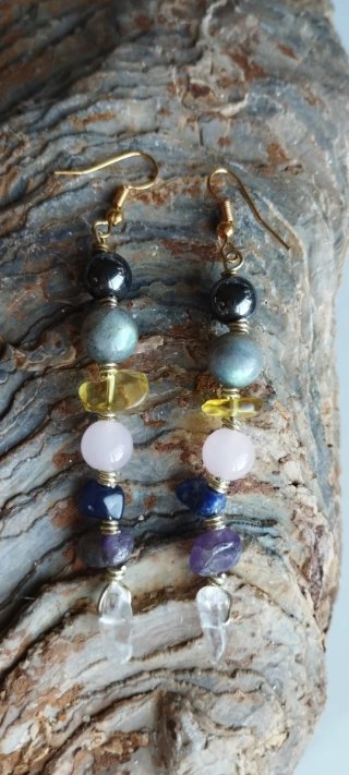 Pendientes Artesanales Piedras Naturales