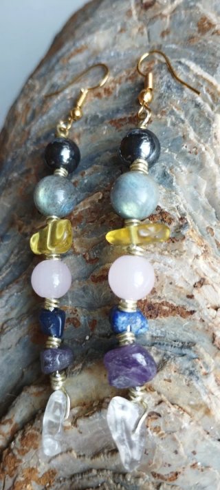 Pendientes Artesanales Piedras Naturales