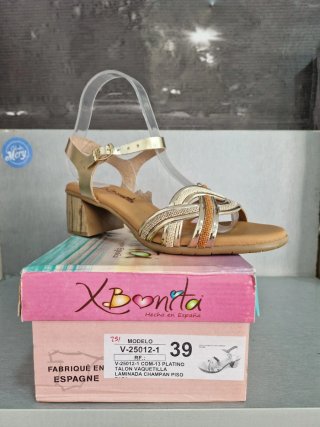 Sandalias Piel Tacón 4cm Talla 39 Nuevas