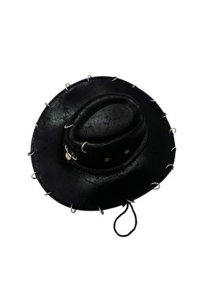 Cappello da cowboy nero con teschio
