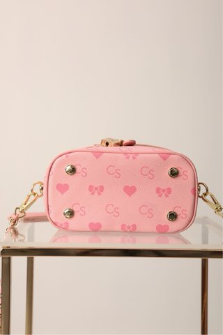 Borsa rosa con lucchetto dorato