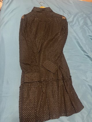 Vestido Lili Sidonio Negro Brillo Plateado Talla L