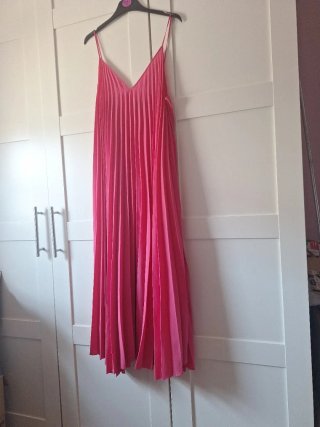 Vestido Mango Plisado Rosa Talla XXL