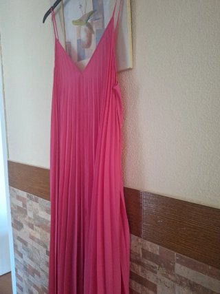 Vestido Mango Plisado Rosa Talla XXL