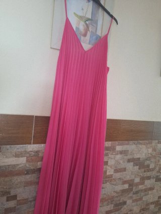 Vestido Mango Plisado Rosa Talla XXL