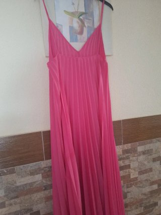 Vestido Mango Plisado Rosa Talla XXL