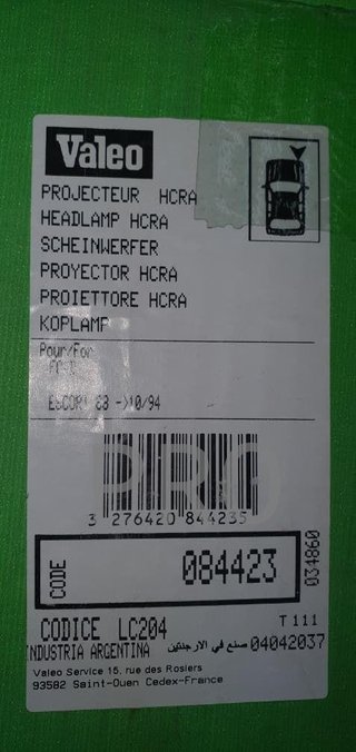 faro ford escort derecho valeo