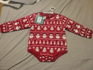 Jersey Rojo Navidad Bebé Muñeco Nieve Árbol
