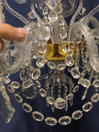 Antigua lámpara araña cristal de La Granja