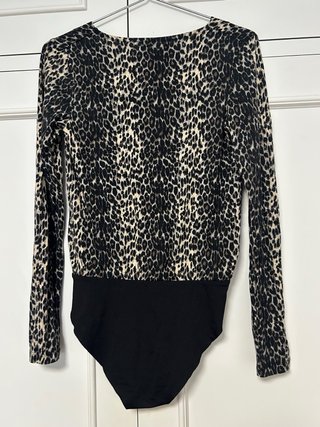 Body manga larga estampado leopardo