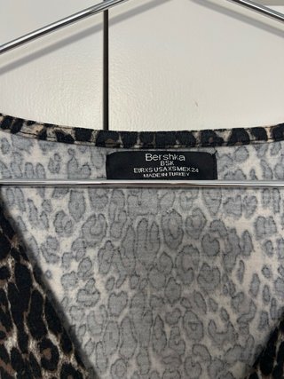 Body manga larga estampado leopardo
