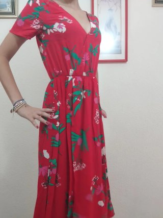 Vestido largo estampado floral verano