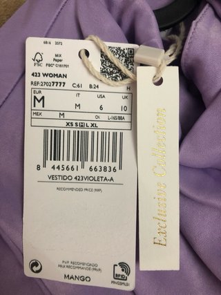 Vestido Mango Morado Asimétrico Largo