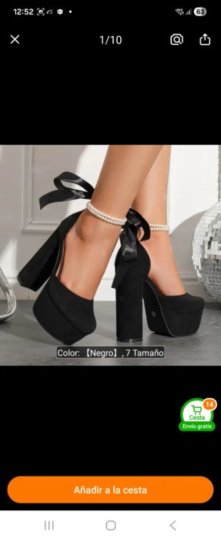 Sandalias de tacón negras con lazo