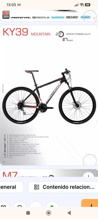 MTB MONTY K39 TALLA L RUEDAS 29(Frenos hidráulico)
