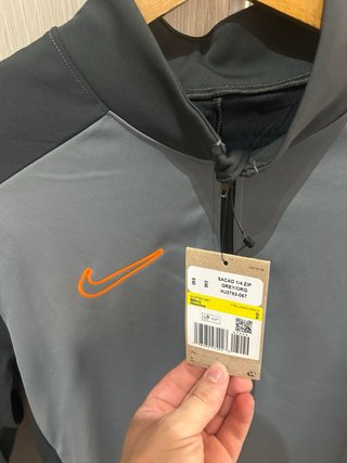 Felpa mezza zip Nike grigia e nera