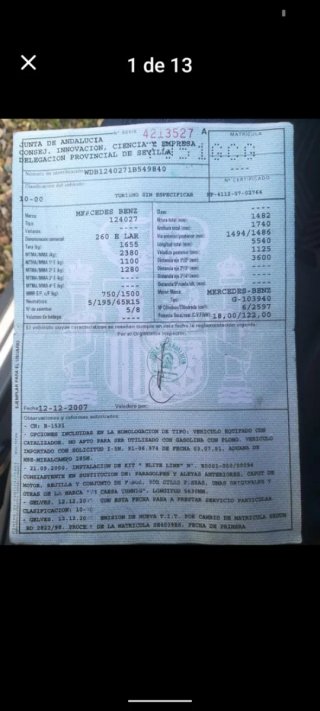Mercedes-Benz w124 gasolina 260 1991