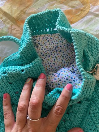 Mochila crochet hecha a mano
