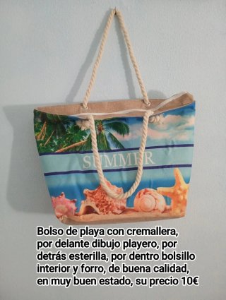 Bolso de playa SUMMER con cremallera