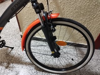Bicicleta B'TWIN Original 500S Gris/Naranja