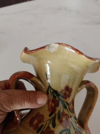Conjunto 2 jarrones antiguos cerámica