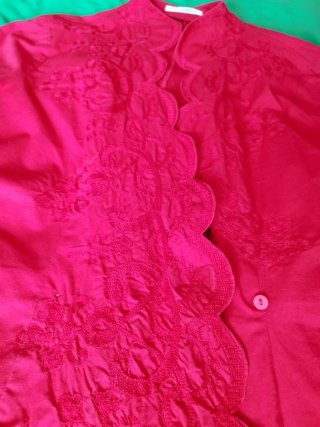 Camisa roja bordada