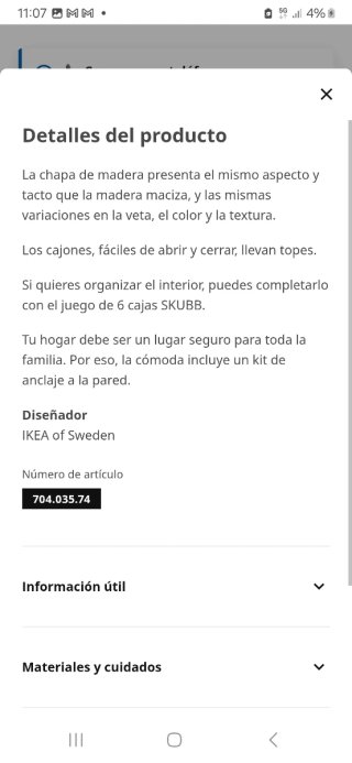 Cómoda Malm IKEA Roble