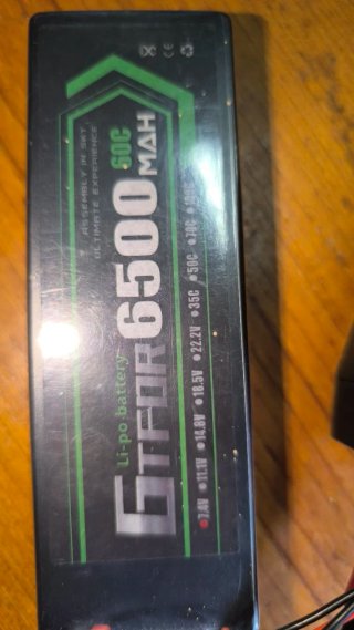 Batería Lipo GTFDR 6500mAh 2S 7.4V 60C T-Dean